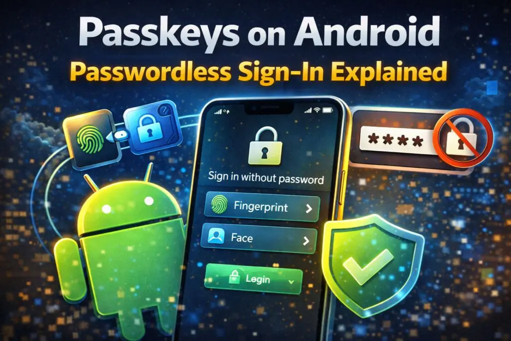passkeys on android passwordless sign in illustration